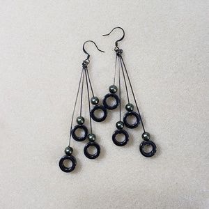 Hand made fashion earrings olive green